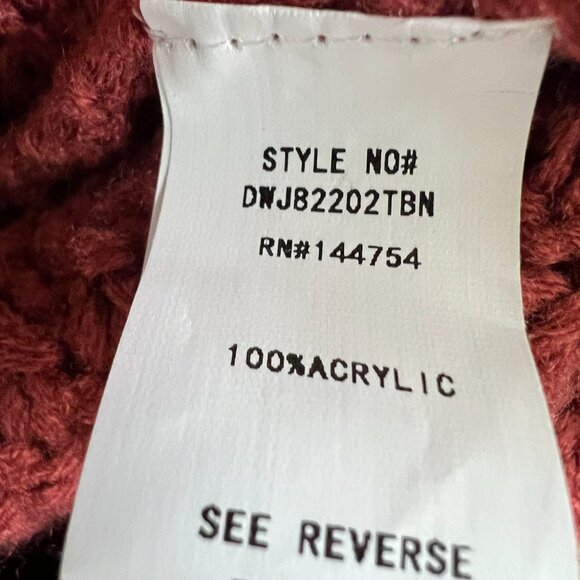 NWT Davi & Dani Rust Chunky Knit Open Front Cardigan – Women’s Small - Picture 5 of 11